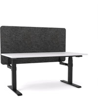Dynamo Plus - Electric Height Adjustable Single Workstation With Screen (Charcoal Grey Screen)