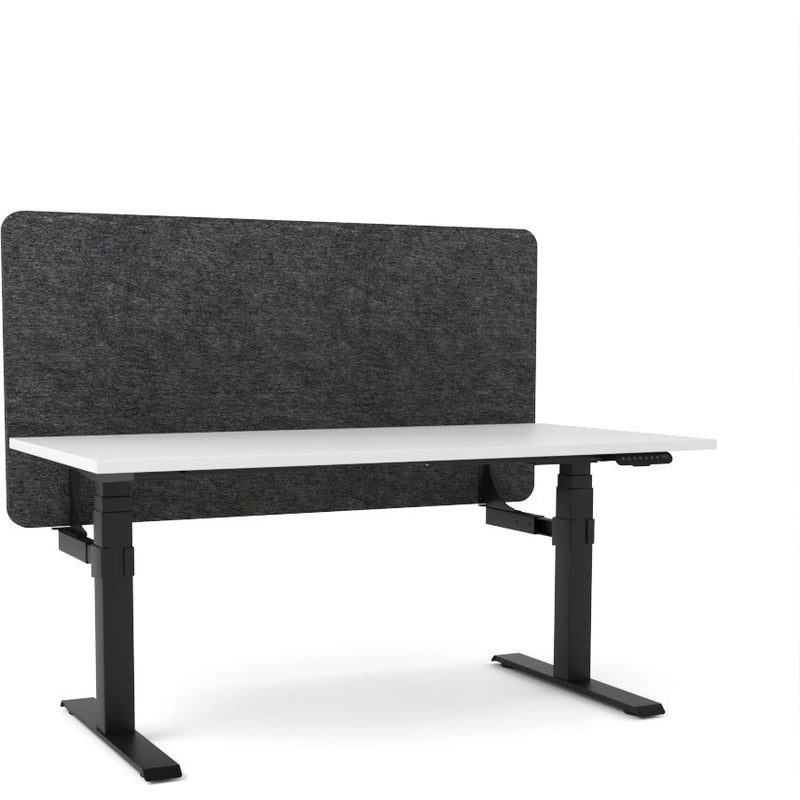 Dynamo Plus - Electric Height Adjustable Single Workstation With Screen (Charcoal Grey Screen)