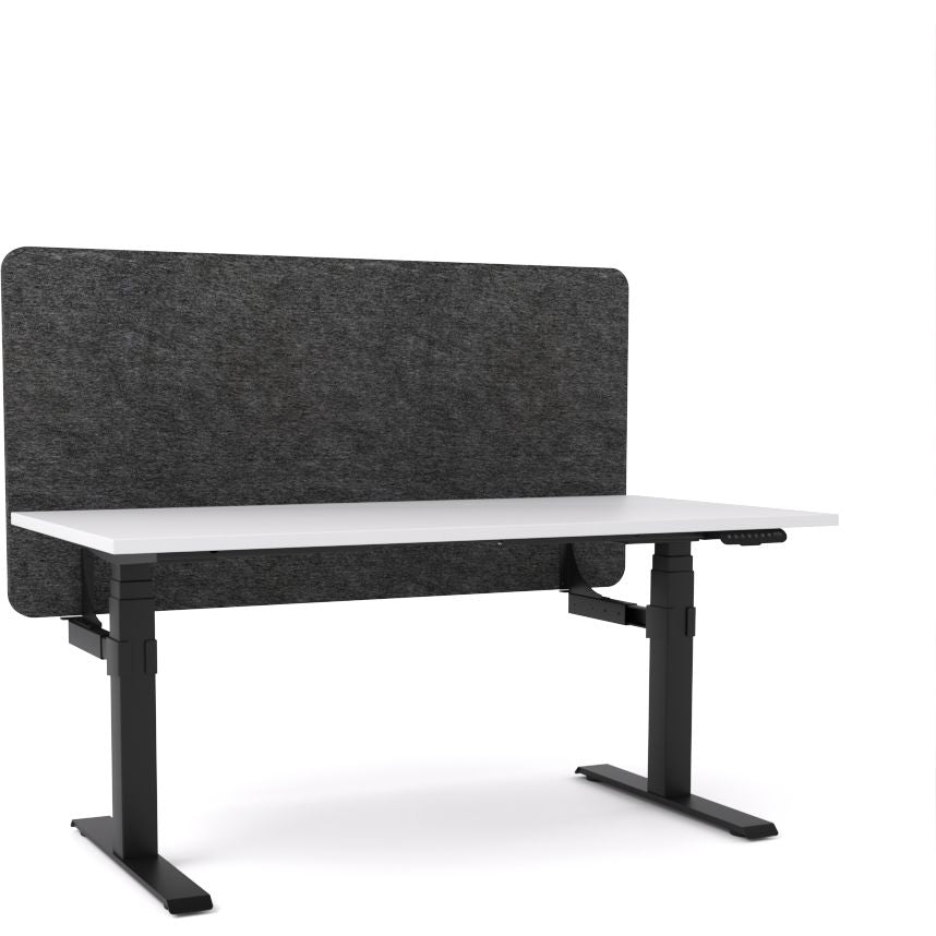 Dynamo Plus - Electric Height Adjustable Single Workstation With Screen (Charcoal Grey Screen)