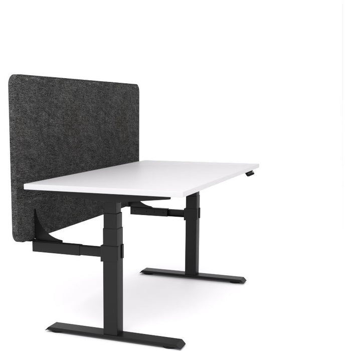 Dynamo Plus - Electric Height Adjustable Single Workstation With Screen (Charcoal Grey Screen)