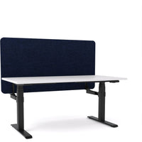 Dynamo Plus - Electric Height Adjustable Single Workstation With Screen (Dark Blue Screen)