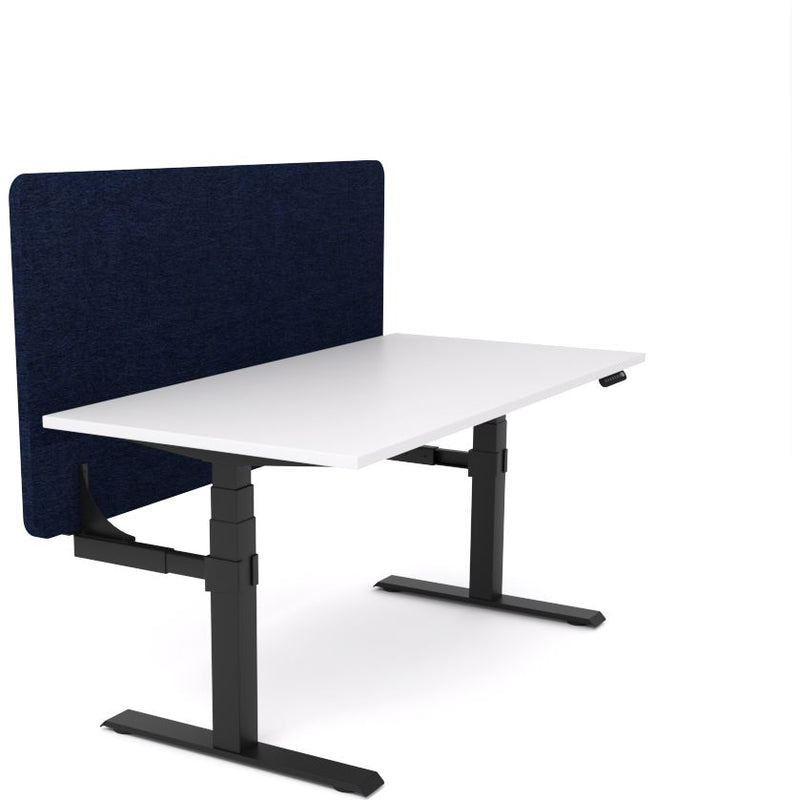 Dynamo Plus - Electric Height Adjustable Single Workstation With Screen (Dark Blue Screen)