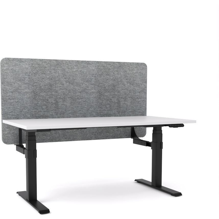 Dynamo Plus - Electric Height Adjustable Single Workstation With Screen (Grey Screen)