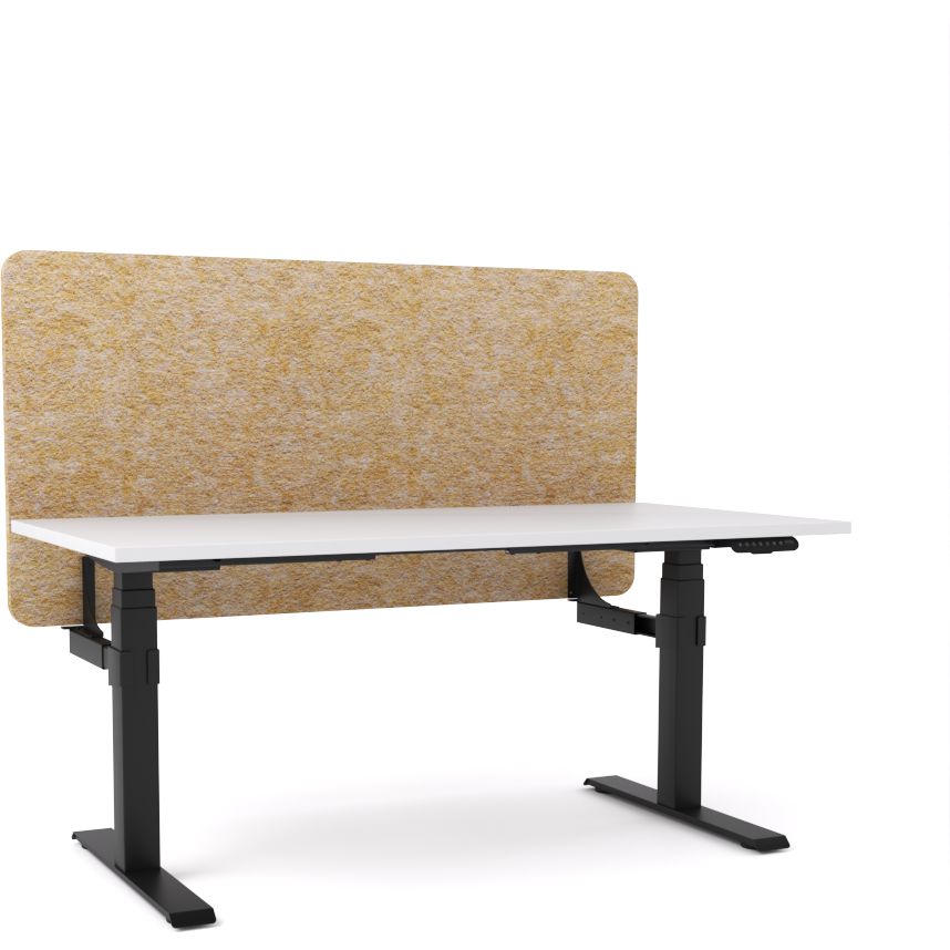 Dynamo Plus - Electric Height Adjustable Single Workstation With Screen (Mid Natural Screen)