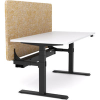 Dynamo Plus - Electric Height Adjustable Single Workstation With Screen (Mid Natural Screen)