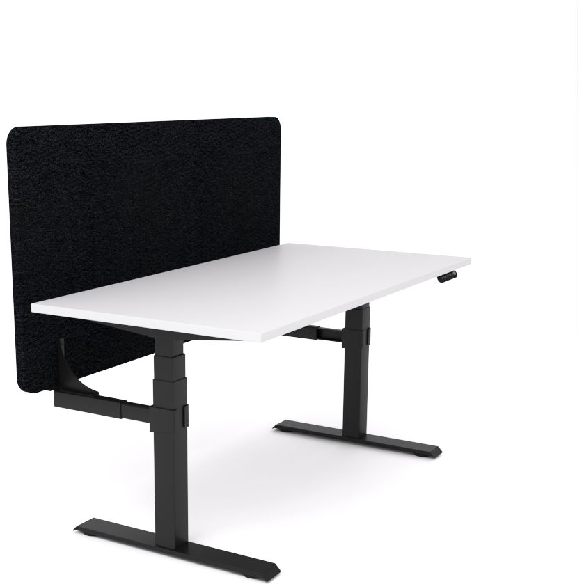 Dynamo Plus - Electric Height Adjustable Single Workstation With Screen (Black Screen)