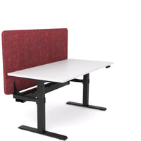 Dynamo Plus - Electric Height Adjustable Single Workstation With Screen (Maroon Screen)