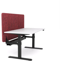 Dynamo Plus - Electric Height Adjustable Single Workstation With Screen (Maroon Screen)