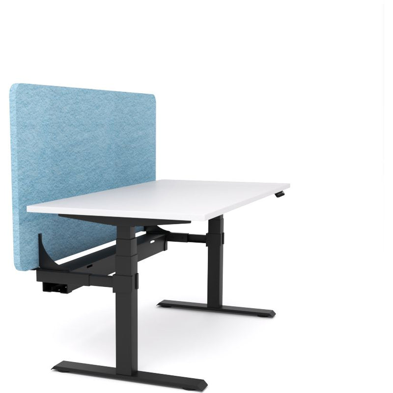 Dynamo Plus - Electric Height Adjustable Single Workstation With Screen (Pacific Blue Screen)