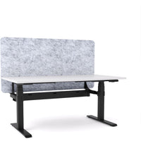 Dynamo Plus - Electric Height Adjustable Single Workstation With Screen (Marble Grey Screen)