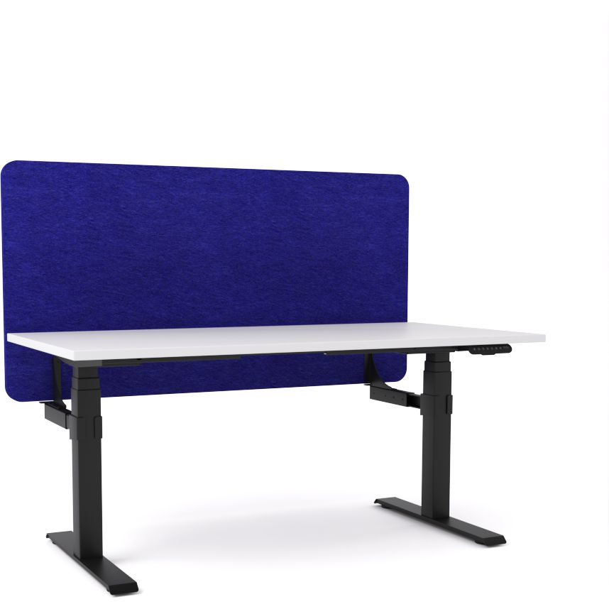 Dynamo Plus - Electric Height Adjustable Single Workstation With Screen (Blue Screen)