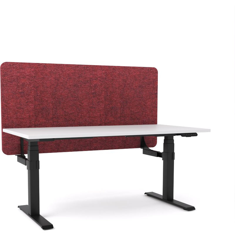 Dynamo Plus - Electric Height Adjustable Single Workstation With Screen (Maroon Screen)