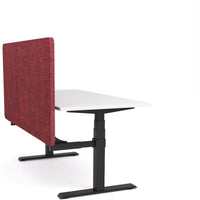Dynamo Plus - Electric Height Adjustable Single Workstation With Screen (Maroon Screen)