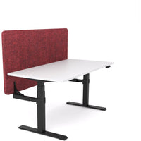 Dynamo Plus - Electric Height Adjustable Single Workstation With Screen (Maroon Screen)