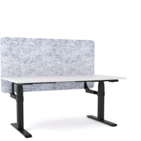 Dynamo Plus - Electric Height Adjustable Single Workstation With Screen (Marble Grey Screen)