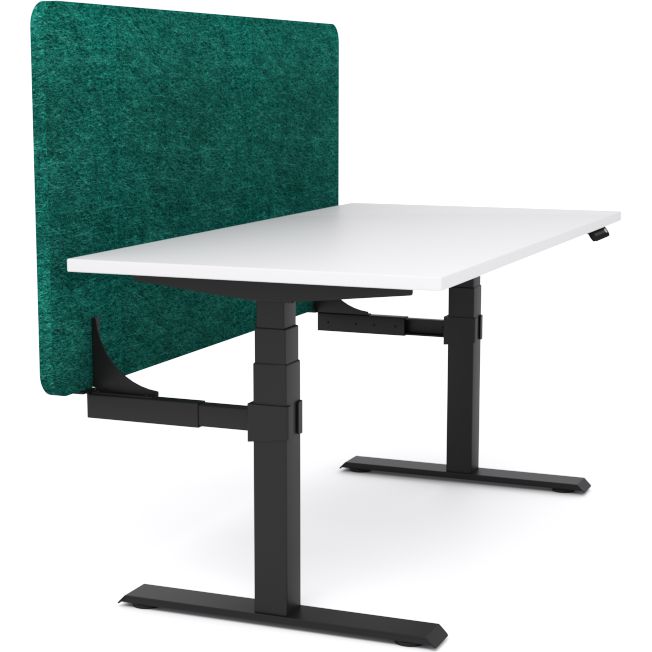 Dynamo Plus - Electric Height Adjustable Single Workstation With Screen (Peacock Screen)