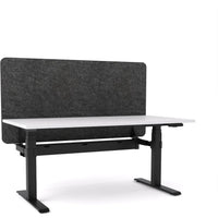 Dynamo Plus - Electric Height Adjustable Single Workstation With Screen (Charcoal Grey Screen)