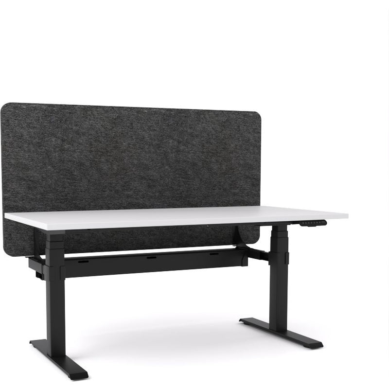 Dynamo Plus - Electric Height Adjustable Single Workstation With Screen (Charcoal Grey Screen)