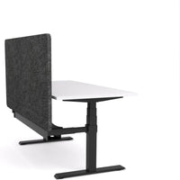 Dynamo Plus - Electric Height Adjustable Single Workstation With Screen (Charcoal Grey Screen)