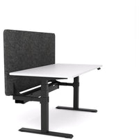 Dynamo Plus - Electric Height Adjustable Single Workstation With Screen (Charcoal Grey Screen)