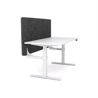 Dynamo Plus - Electric Height Adjustable Single Workstation With Screen (Charcoal Grey Screen)