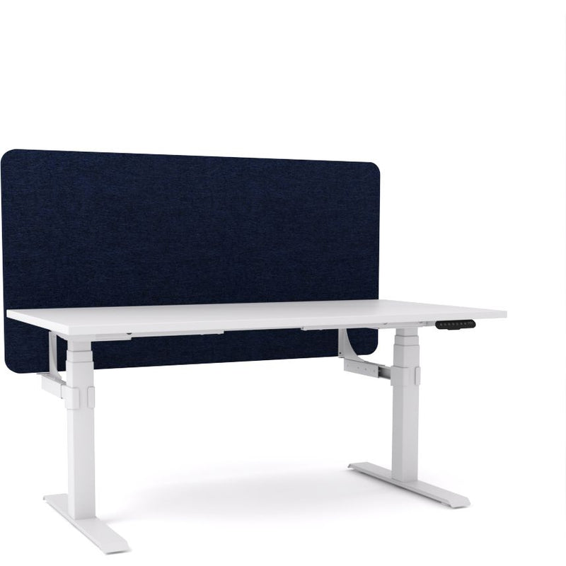Dynamo Plus - Electric Height Adjustable Single Workstation With Screen (Dark Blue Screen)