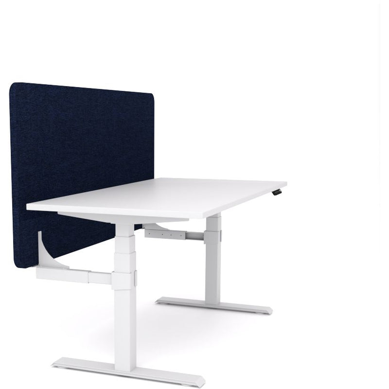 Dynamo Plus - Electric Height Adjustable Single Workstation With Screen (Dark Blue Screen)