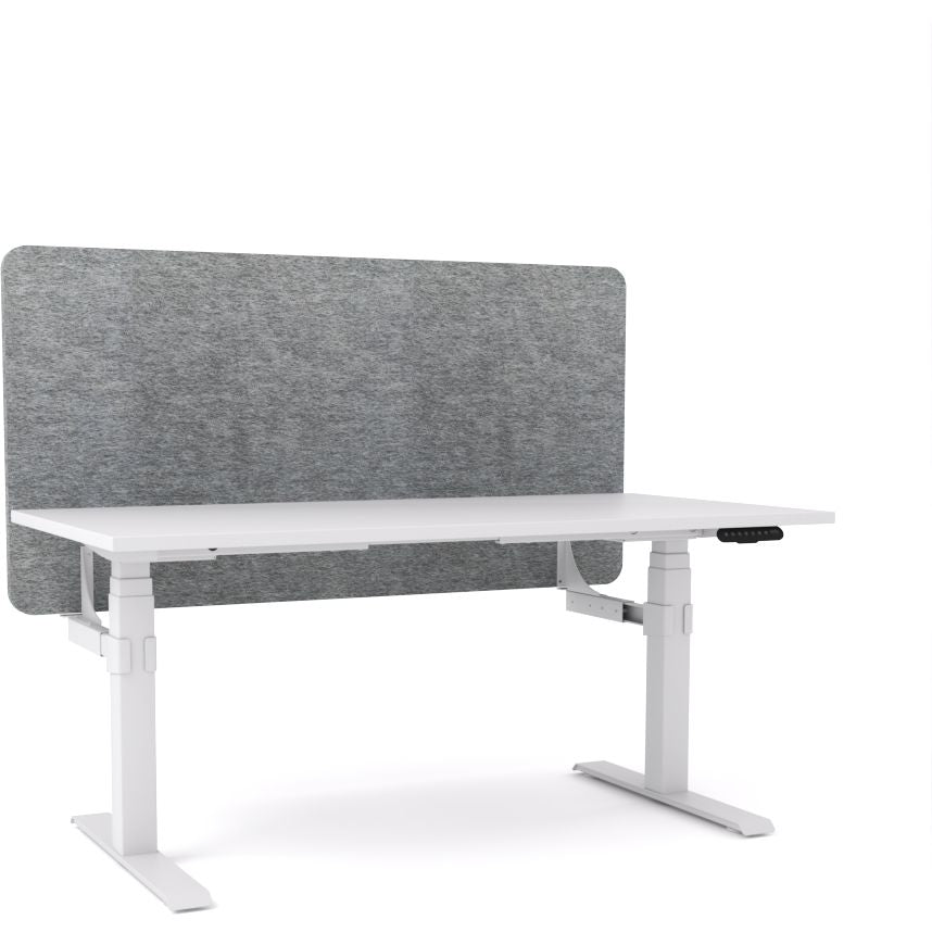Dynamo Plus - Electric Height Adjustable Single Workstation With Screen (Grey Screen)