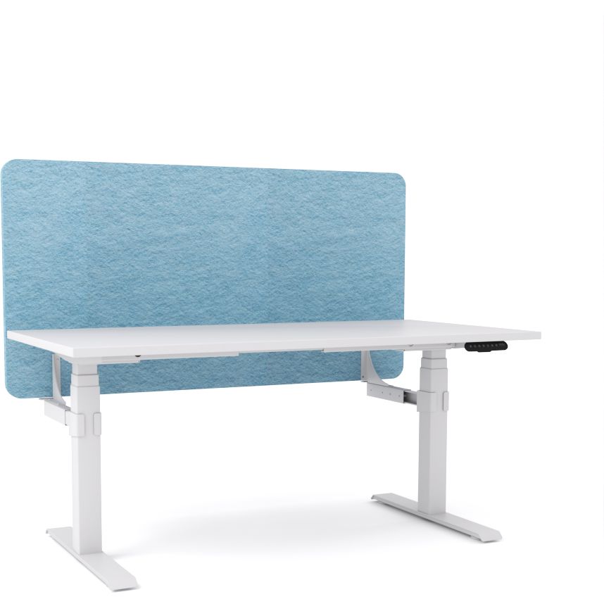 Dynamo Plus - Electric Height Adjustable Single Workstation With Screen (Pacific Blue Screen)