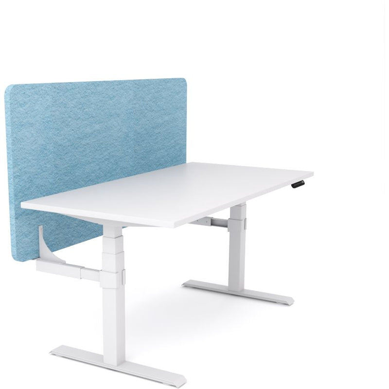 Dynamo Plus - Electric Height Adjustable Single Workstation With Screen (Pacific Blue Screen)