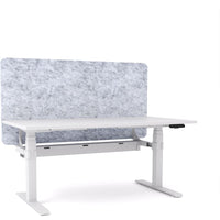 Dynamo Plus - Electric Height Adjustable Single Workstation With Screen (Marble Grey Screen)