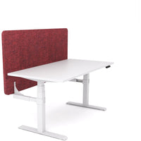 Dynamo Plus - Electric Height Adjustable Single Workstation With Screen (Maroon Screen)