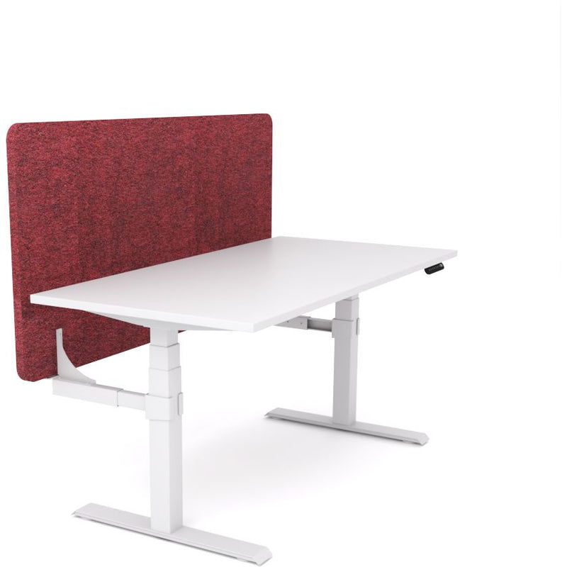 Dynamo Plus - Electric Height Adjustable Single Workstation With Screen (Maroon Screen)