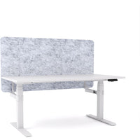Dynamo Plus - Electric Height Adjustable Single Workstation With Screen (Marble Grey Screen)