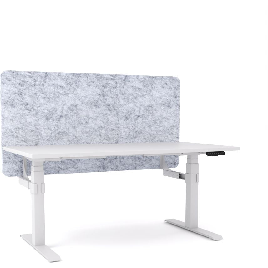 Dynamo Plus - Electric Height Adjustable Single Workstation With Screen (Marble Grey Screen)