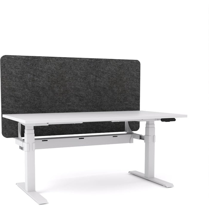 Dynamo Plus - Electric Height Adjustable Single Workstation With Screen (Charcoal Grey Screen)