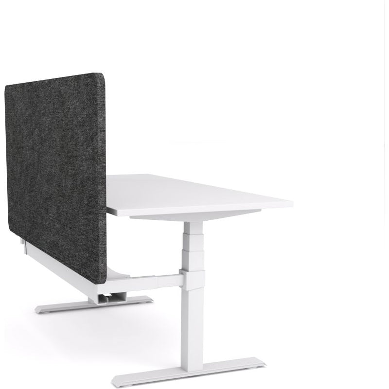 Dynamo Plus - Electric Height Adjustable Single Workstation With Screen (Charcoal Grey Screen)