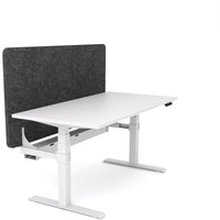 Dynamo Plus - Electric Height Adjustable Single Workstation With Screen (Charcoal Grey Screen)