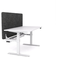 Dynamo Plus - Electric Height Adjustable Single Workstation With Screen (Charcoal Grey Screen)