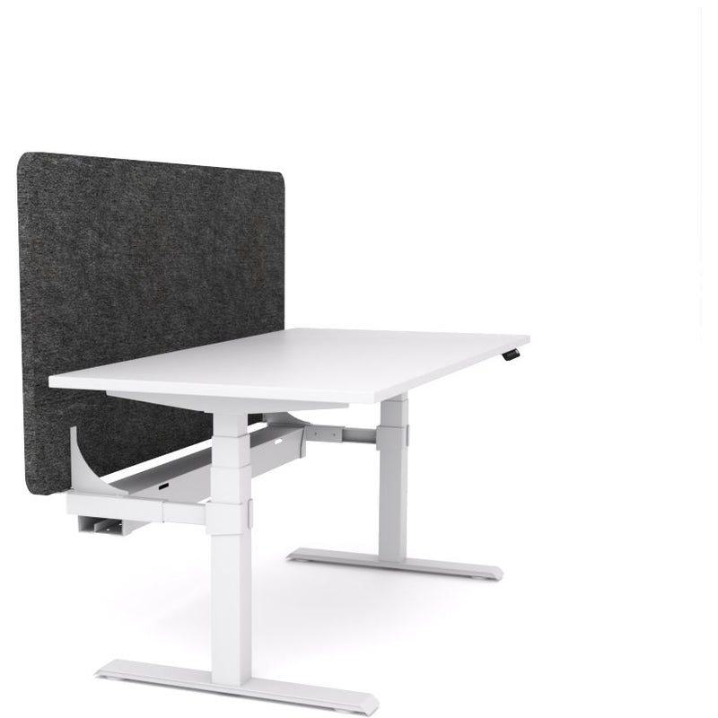 Dynamo Plus - Electric Height Adjustable Single Workstation With Screen (Charcoal Grey Screen)