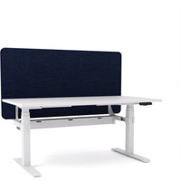 Dynamo Plus - Electric Height Adjustable Single Workstation With Screen (Dark Blue Screen)