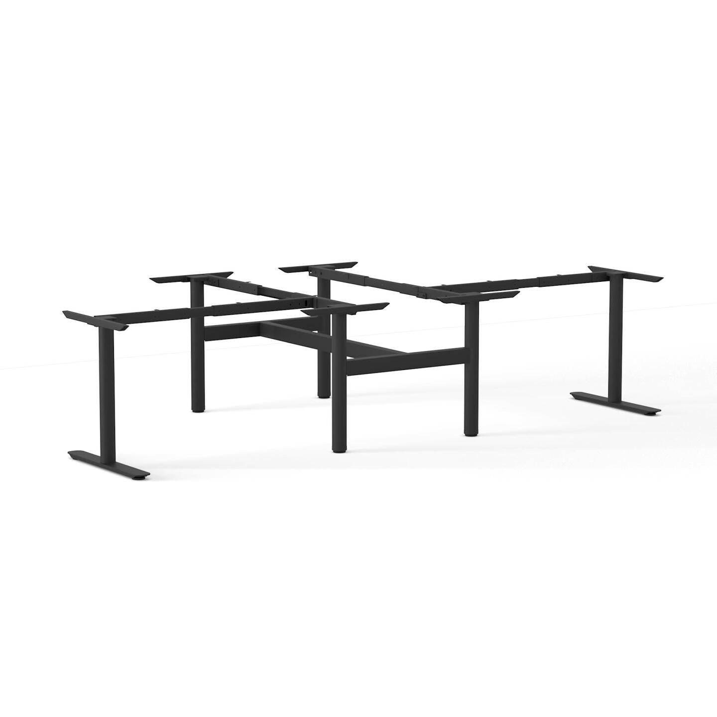Agile Fixed Round 2-Person Double-sided Desk 90° Desk and Return - Frame Only