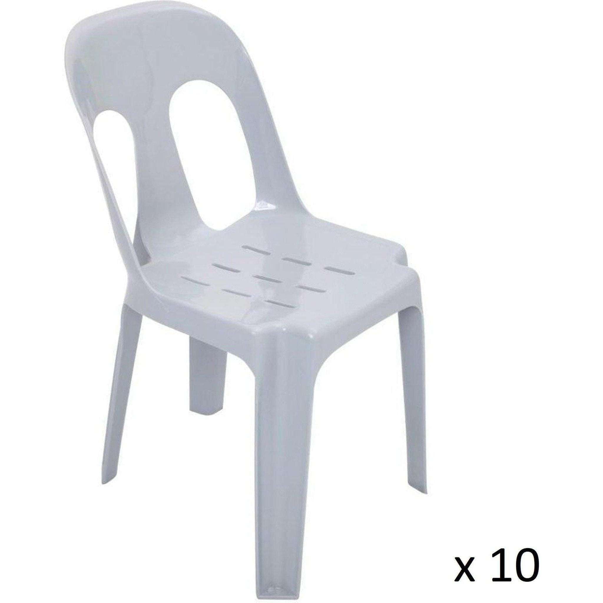 Set of 10 Heavy Duty Poly Chairs - PIPEE