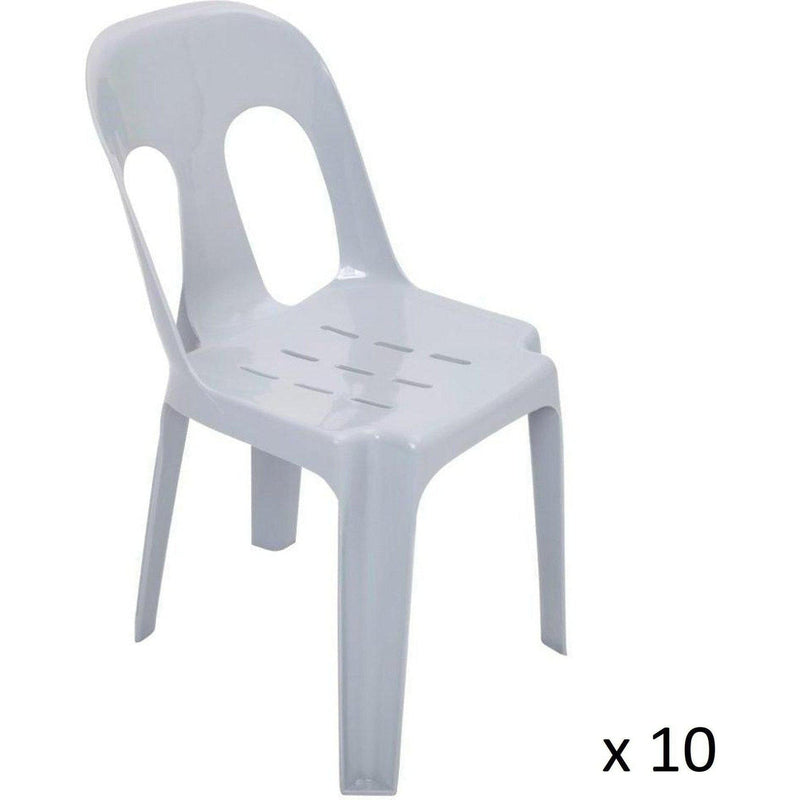 Set of 10 Heavy Duty Poly Chairs - PIPEE