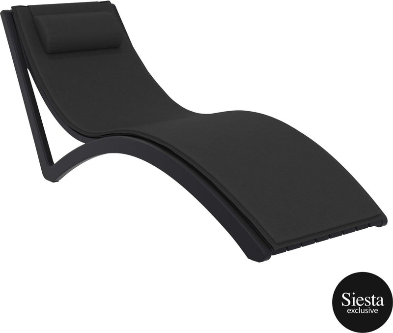 Slim Sunlounger with Cushion and Pillow