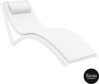Slim Sunlounger with Cushion and Pillow