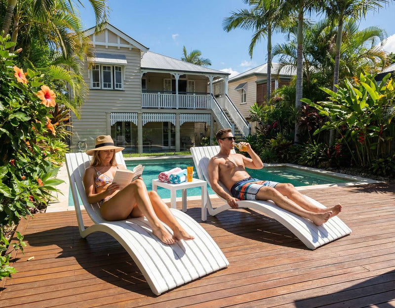 Slim Sunlounger with Cushion