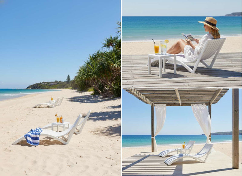 Slim Sunlounger with Cushion