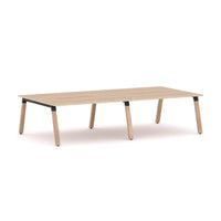 Plantation 4-Person Double-sided Desk Workstation Oak