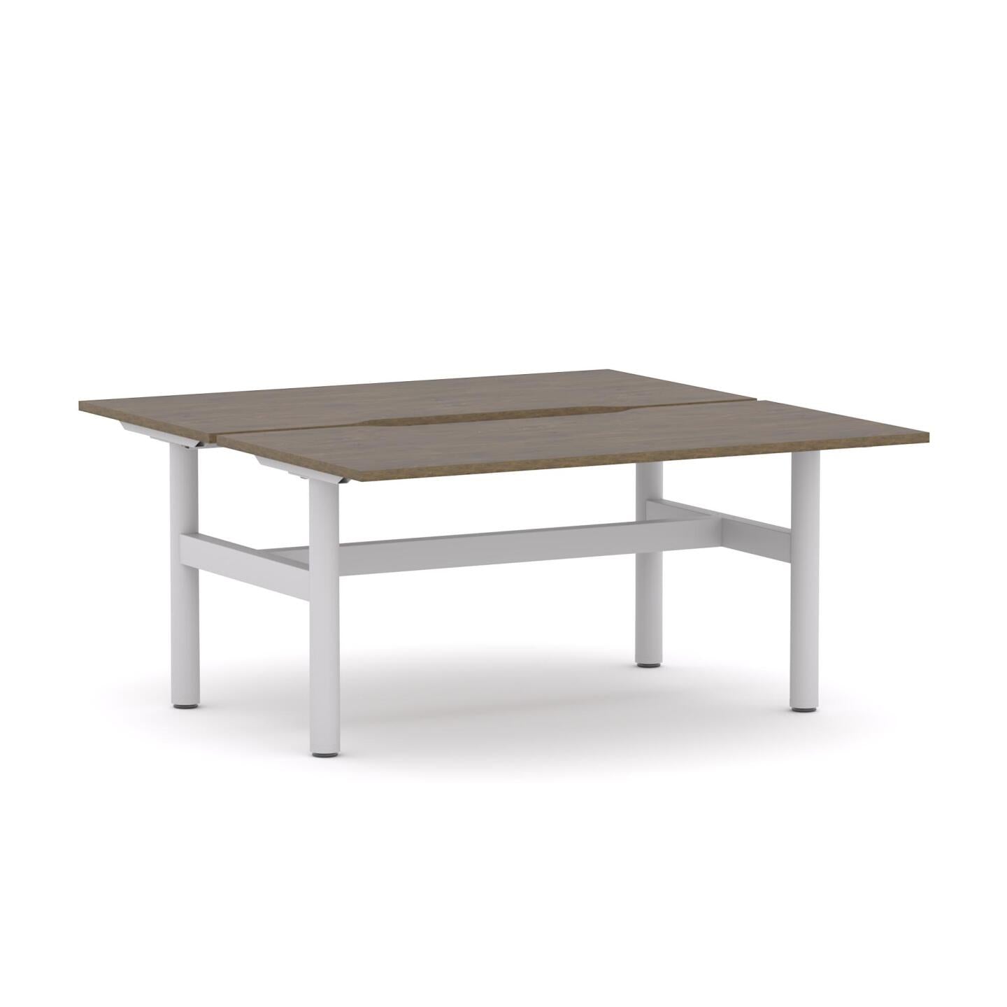 Agile Fixed Round 2-Person Double-sided Desk Workstation